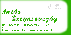 aniko matyasovszky business card